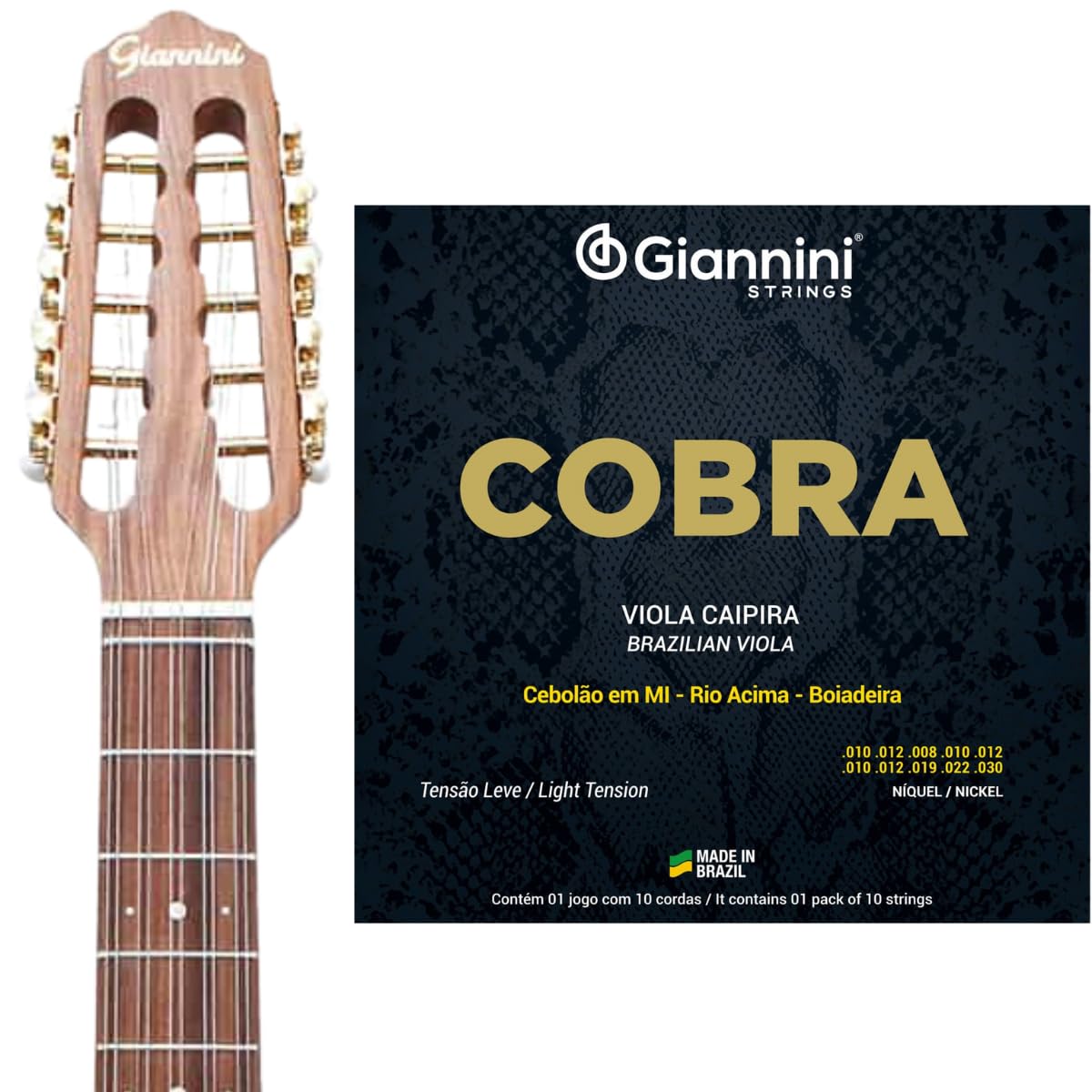 Cordas Viola Giannini Cobra Leve Níquel GESVNL Cebolão Mi | Amazon